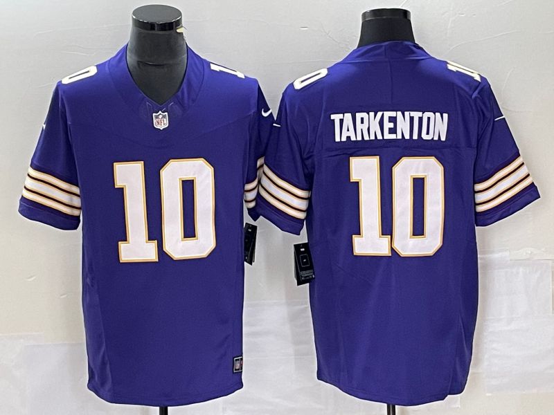Men Minnesota Vikings #10 Tarkenton Purple Nike Throwback Vapor Limited NFL Jersey